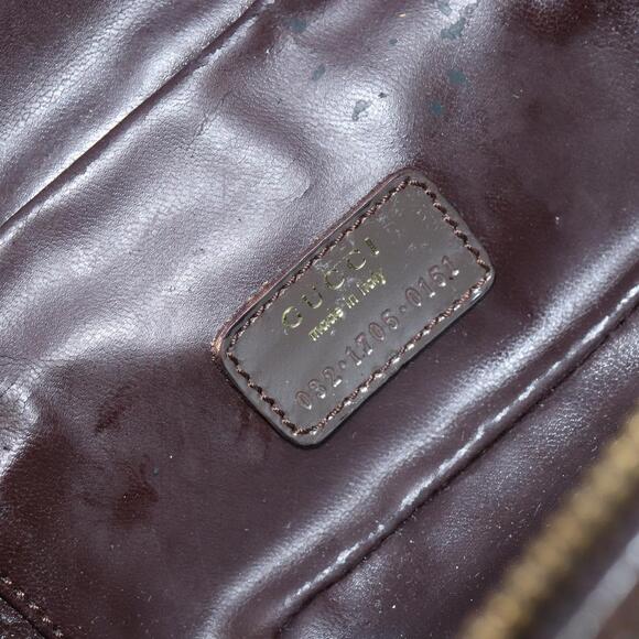 GUCCI Bamboo Vanity Hand Bag Leather Brown Gold 032 1705 0151 Auth 147944 - Picture 12 of 16